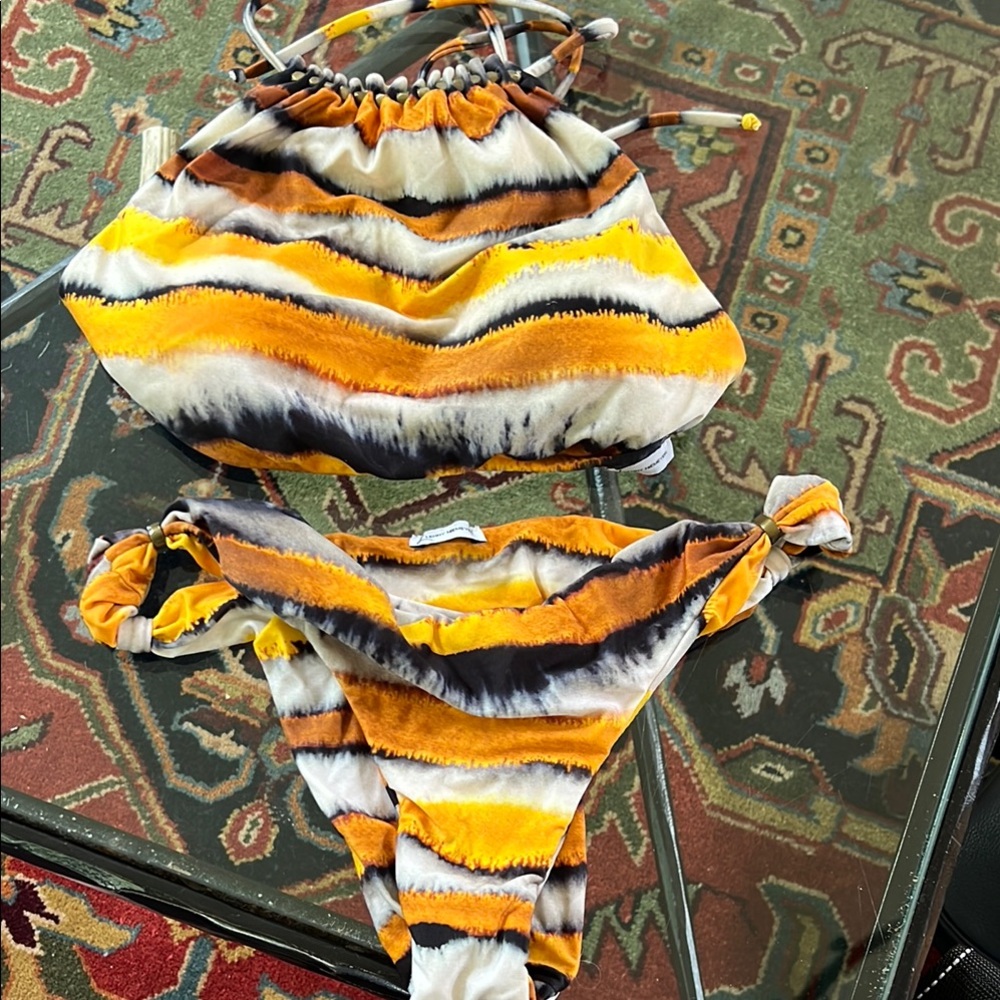Lenny Neimeyer Vibrant Striped Bikini Set from Brazil - L